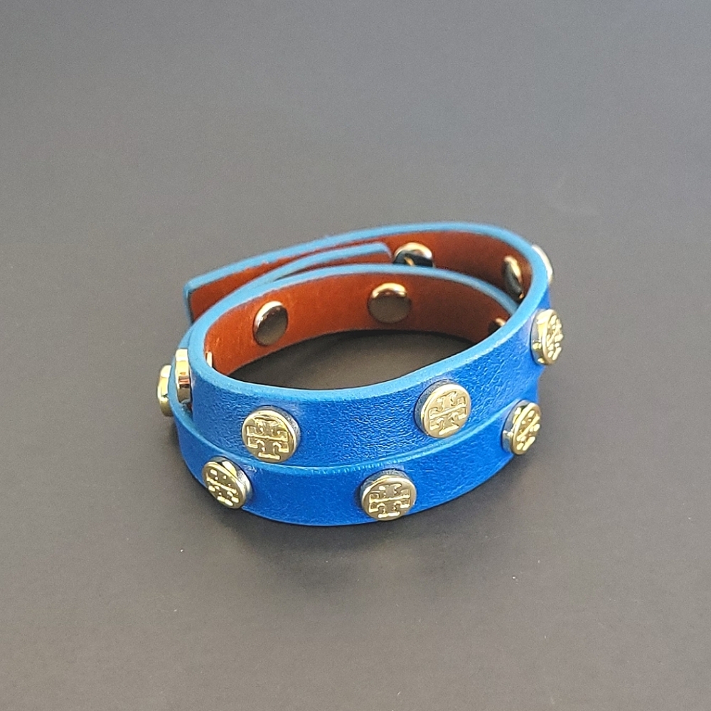 NWOT Tory Burch Blue Double Wrap Around Bracelet